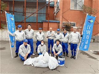 野幌遊楽街での秋の清掃活動